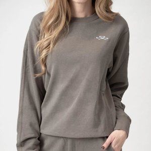 LAZYPANTS Casey Crewneck Sweatshirt in Khaki
